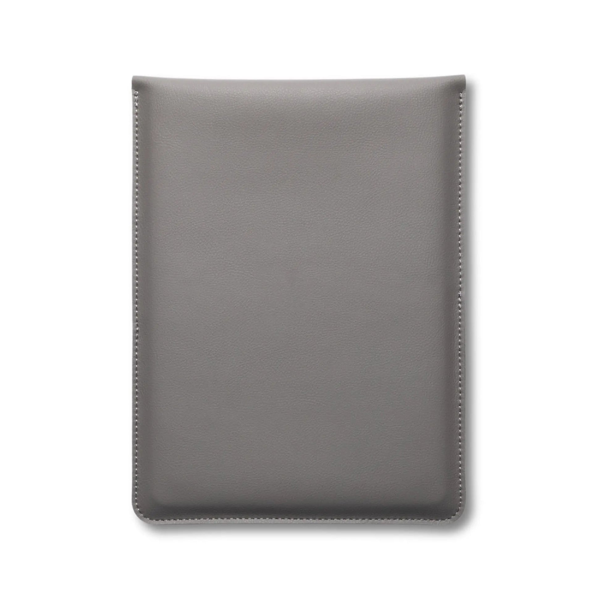 Back view of slim 3-in-1 MacBook sleeve with built-in square mouse pad - dark gray.