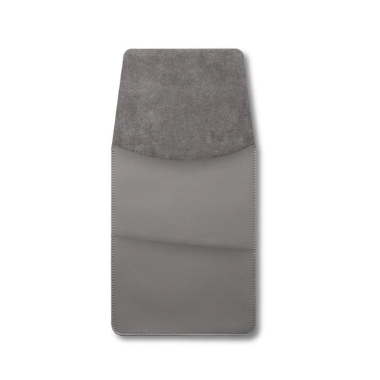 Front view of slim 3-in-1 MacBook sleeve with built-in square mouse pad - dark gray.