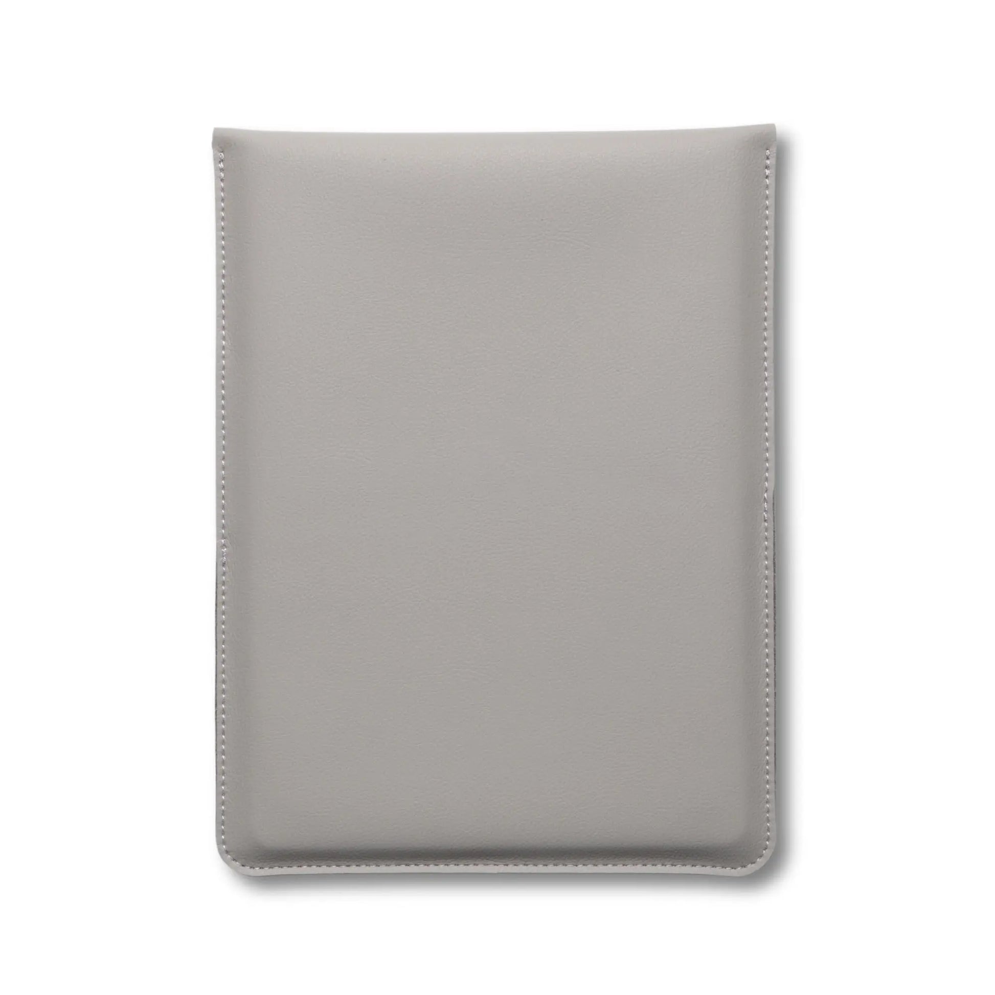  Bottom view of slim 3-in-1 MacBook sleeve with built-in square mouse pad - light gray.